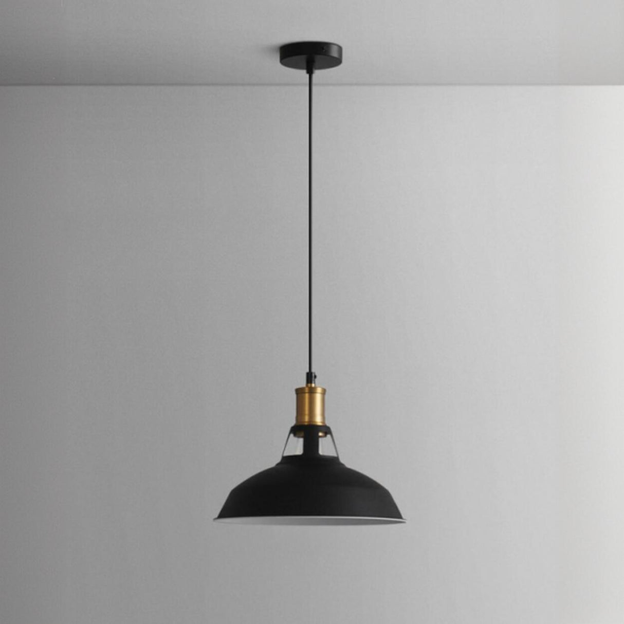 Industrial Brass Metal Round Vaulted Pendant Light Image - 8