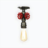 Industrial Bronze Water Pipe Semi-Flush Mount Light Image - 18