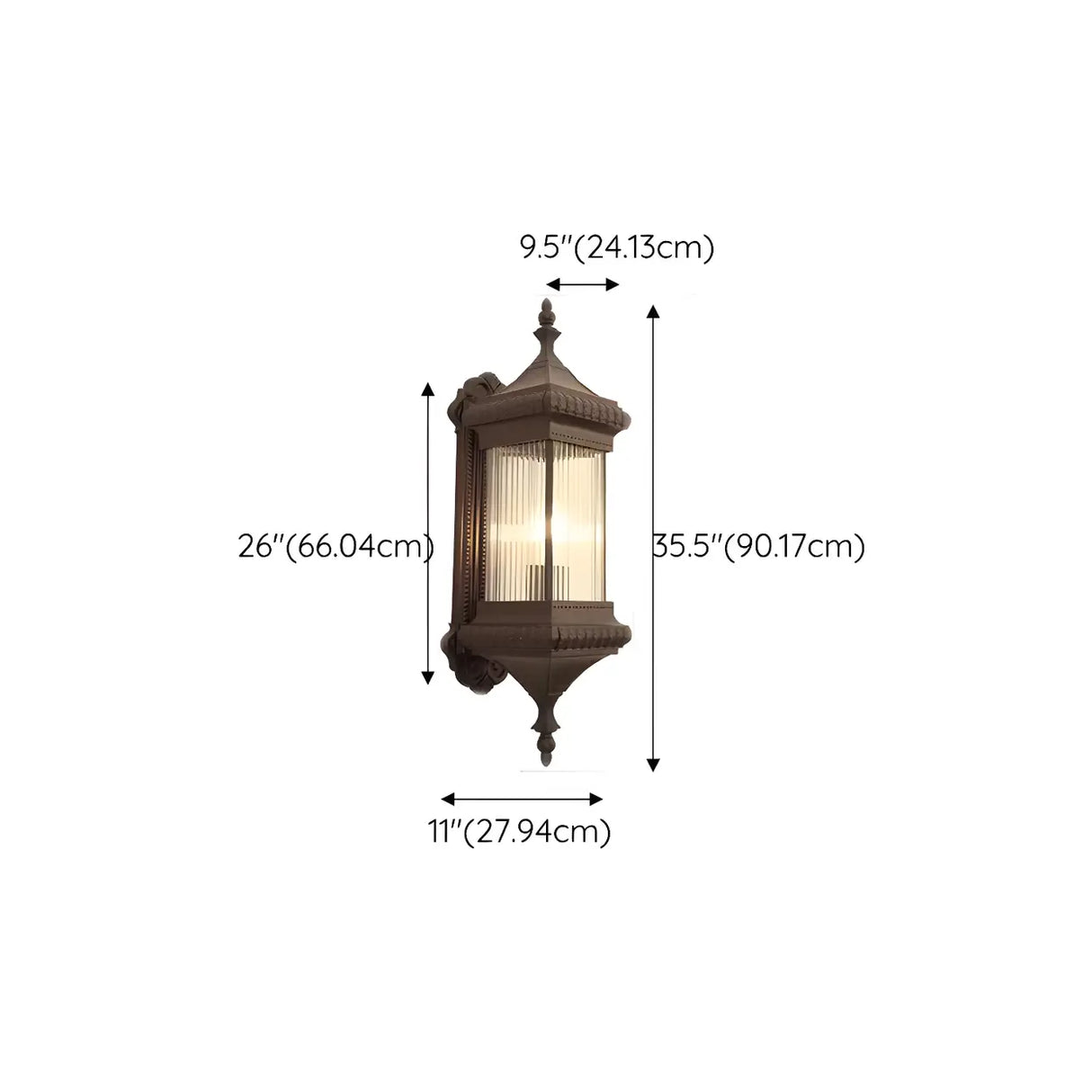 Industrial Brown Geometric Glass Exterior Wall Light Image - 12