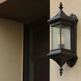 Industrial Brown Geometric Glass Exterior Wall Light Image - 4