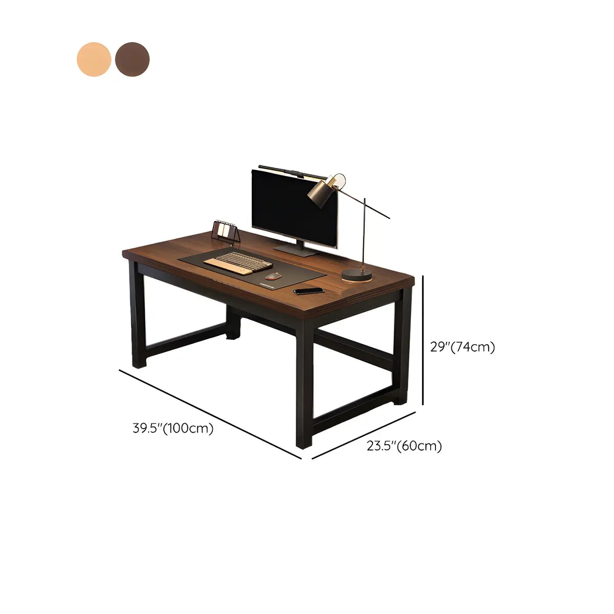 Industrial Brown Manufactured Wood H-Shape Gaming Desk Image - 18