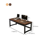 Industrial Brown Manufactured Wood H-Shape Gaming Desk Image - 22