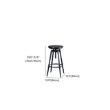 Industrial Brown Round Faux Leather Swivel Bar Stool Image - 13