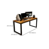 Industrial Brown Wood Pine Metal Sledge Gaming Desk #size