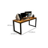 Industrial Brown Wood Pine Metal Sledge Gaming Desk Image - 12