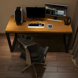 Industrial Brown Wood Pine Metal Sledge Gaming Desk Image - 2