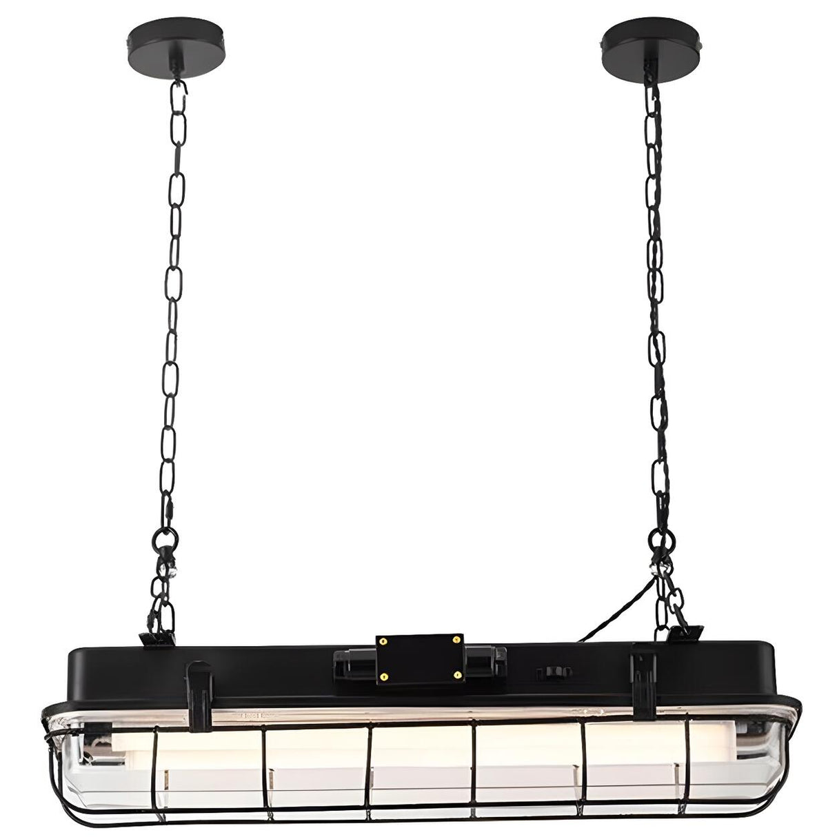 Industrial Cage and Chain Suspension Island Light Image - 6