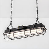 Industrial Cage and Chain Suspension Island Light Image - 7