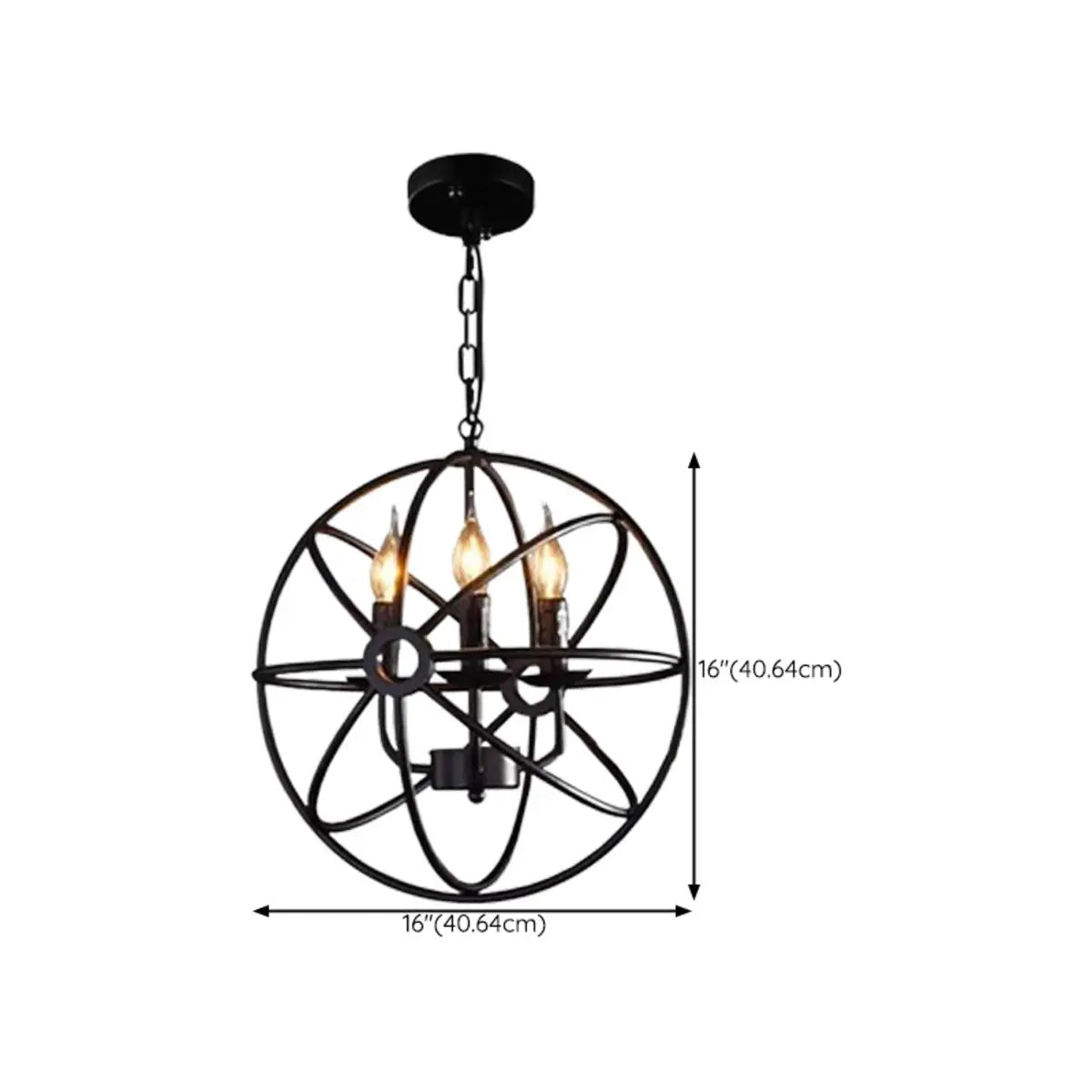 Industrial Cage Black Metal Candle Restaurant Chandelier Image - 15