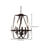 Industrial Cage Black Metal Candle Restaurant Chandelier Image - 16