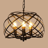 Industrial Cage Black Metal Candle Restaurant Chandelier Image - 6