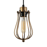 Industrial Cage Metal Edison Bulb Dining Room Pendant Light Image - 4