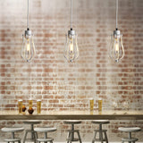 Industrial Cage Metal Edison Bulb Dining Room Pendant Light Image - 7