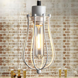 Industrial Cage Metal Edison Bulb Dining Room Pendant Light Image - 8