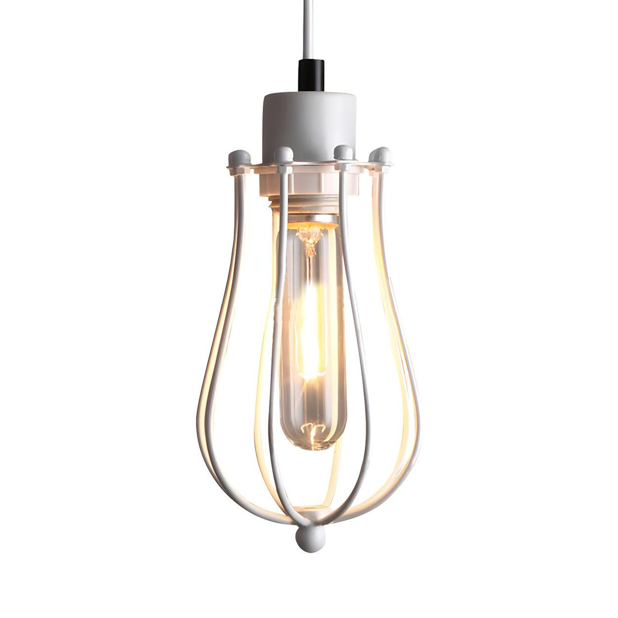 Industrial Cage Metal Edison Bulb Dining Room Pendant Light Image - 9