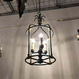 Industrial Candle Bulb Black Bird Cage Pendant Chandelier Image - 1