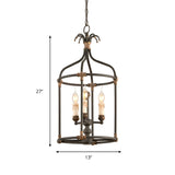 Industrial Candle Bulb Black Bird Cage Pendant Chandelier Image - 4