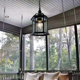 Industrial Chain Cage Outdoor Black Lantern Pendant Light Image - 13