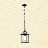 Industrial Chain Cage Outdoor Black Lantern Pendant Light Image - 8