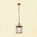 Industrial Chain Cage Outdoor Black Lantern Pendant Light Image - 9