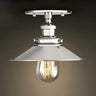 Industrial Chrome Cone Metal Flush Mount Ceiling Light Image - 1