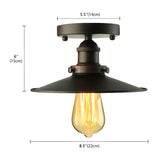 Industrial Chrome Cone Metal Flush Mount Ceiling Light Image - 11