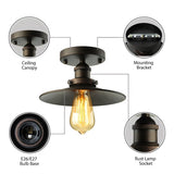 Industrial Chrome Cone Metal Flush Mount Ceiling Light Image - 12