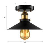 Industrial Chrome Cone Metal Flush Mount Ceiling Light Image - 6