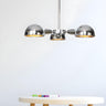 Industrial Chrome Dome Small Semi-Flush Lamp 3-Light Image - 1