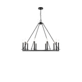 Industrial Circular Black Iron Candelabra Chandelier Image - 13