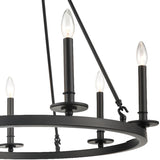 Industrial Circular Black Iron Candelabra Chandelier Image - 16