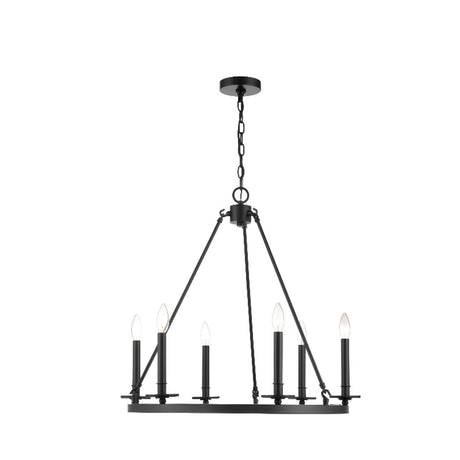 Industrial Circular Black Iron Candelabra Chandelier Image - 2