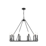 Industrial Circular Black Iron Candelabra Chandelier Image - 5