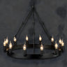 Industrial Circular Iron Black Large Chandelier Light Image - 3