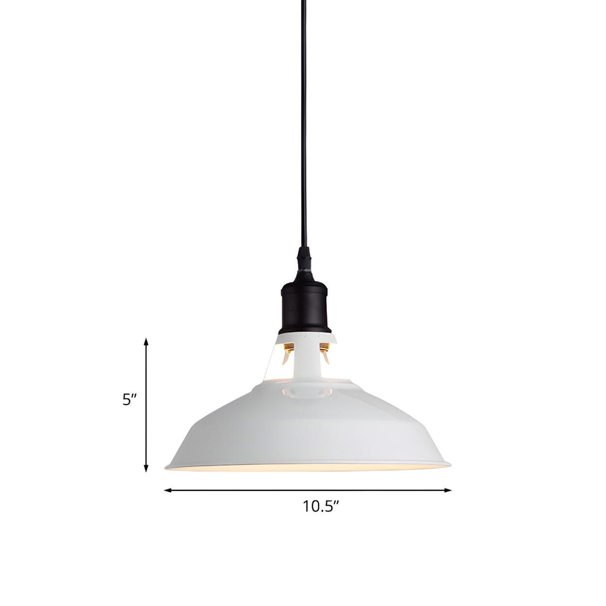 Industrial Classic White Metal Barn Dome Pendant Light 