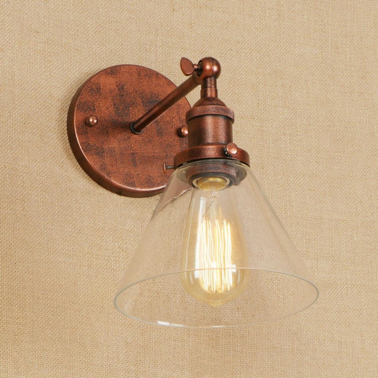 Industrial Clear Glass Cone LED Wall Sconce Light Image - 19