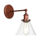 Industrial Clear Glass Cone LED Wall Sconce Light Image - 9