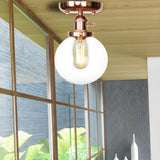 Industrial Clear Glass Cone Semi-Flush Mount Light Image - 11