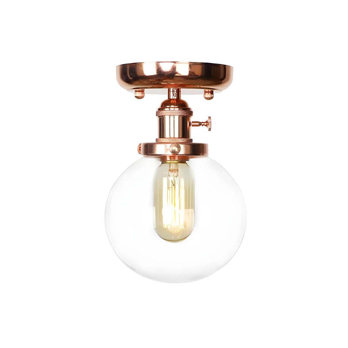 Industrial Clear Glass Cone Semi-Flush Mount Light Image - 12