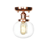 Industrial Clear Glass Cone Semi-Flush Mount Light Image - 15