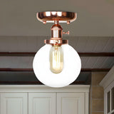 Industrial Clear Glass Cone Semi-Flush Mount Light Image - 34