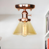 Industrial Clear Glass Cone Semi-Flush Mount Light Image - 36