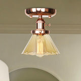 Industrial Clear Glass Cone Semi-Flush Mount Light Image - 37