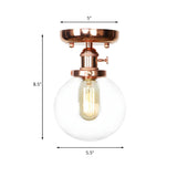 Industrial Clear Glass Cone Semi-Flush Mount Light Image - 44