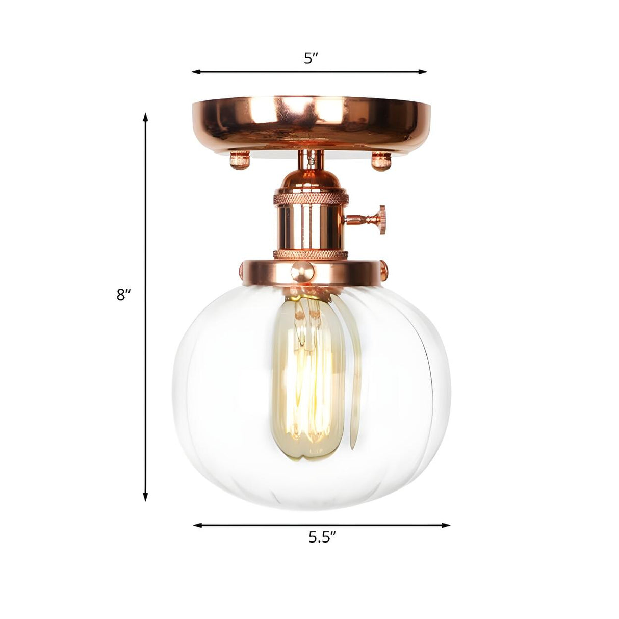 Industrial Clear Glass Cone Semi-Flush Mount Light Image - 45