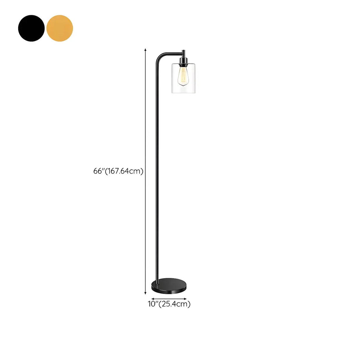 Industrial Clear Glass Cylinder LED Floor Lamp 