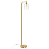 Industrial Clear Glass Cylinder LED Floor Lamp Image - 4