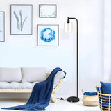 Industrial Clear Glass Cylinder LED Floor Lamp Image - 5