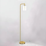 Industrial Clear Glass Cylinder LED Floor Lamp Image - 7