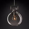 Industrial Clear Glass Dome Brass Pendant Light Image - 15